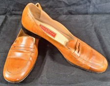 Vintage Cole Haan Leather Brown Slip On Low Heel Loafers Shoes Size 8.5 Italy