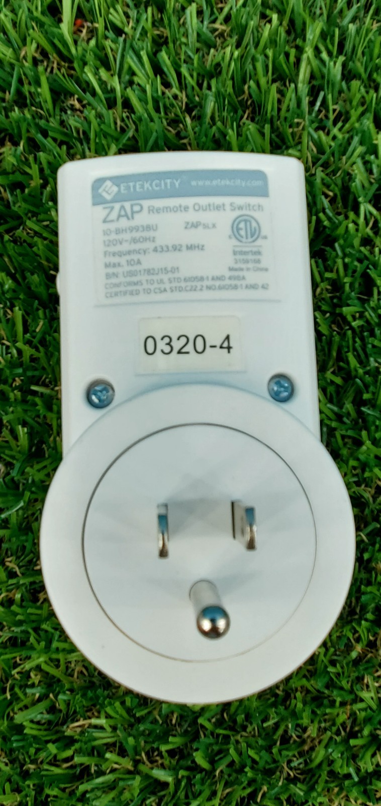 WORKS ZAP Remote Outlet Switch By Etekcity 5 Outlets & Remote (5 Plugs/1 Remote)