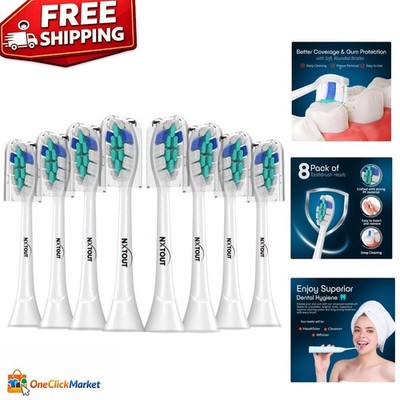 8-Pack of Soft Dupont Toothbrush Heads for Philips Sonicare - Gentle & Effective