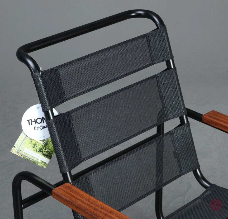 Thonet S35 N Outdoor Lounge Sessel Freischwinger Netzgewebe Schwarz neuwertig - Bild 4 von 4