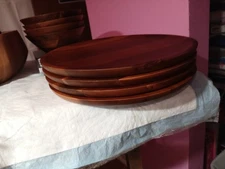 Set Of 4 11 Inch Aidea Wooden Dinner Plates