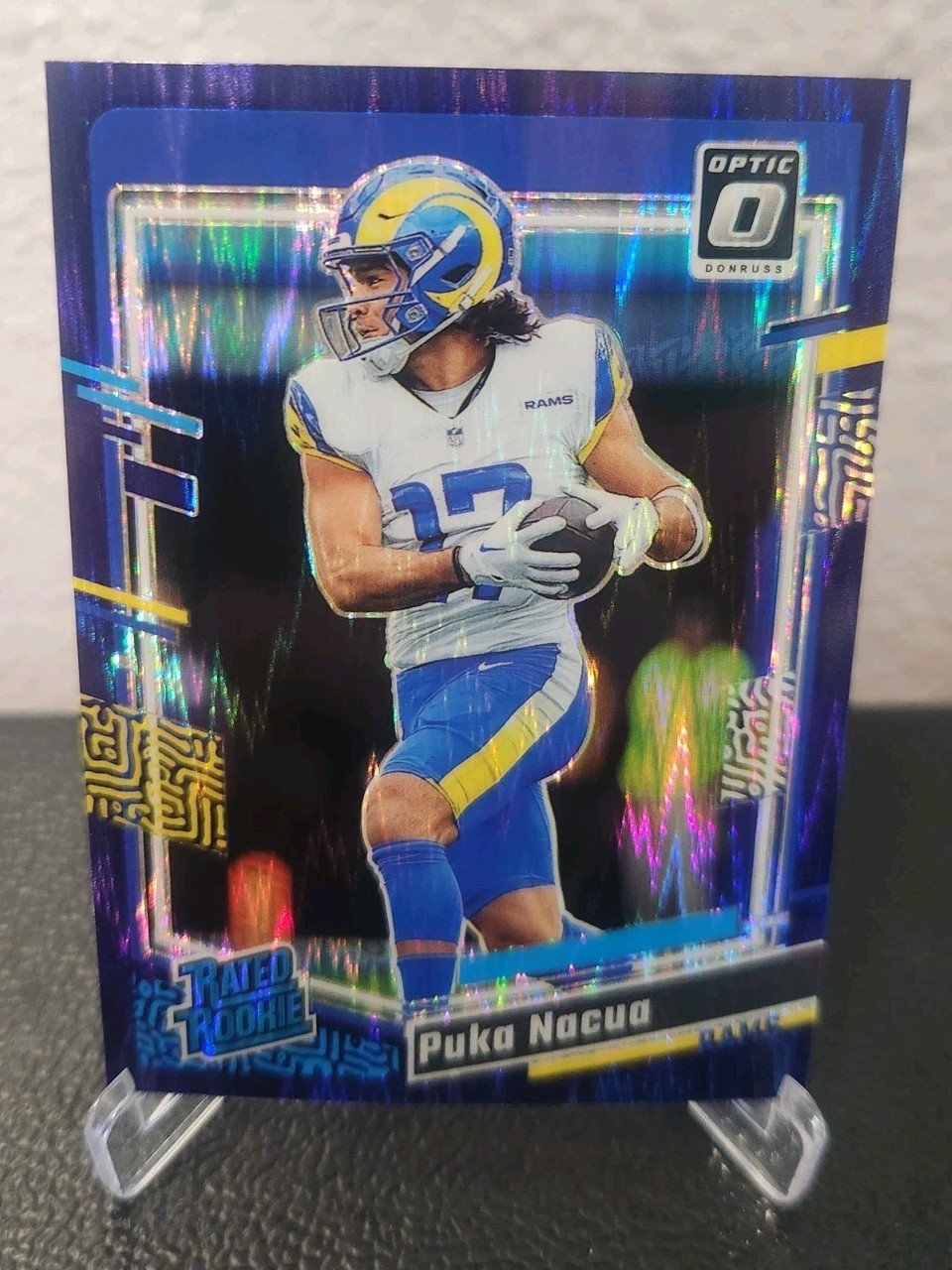 PUKA NACUA 2023 Donruss Optic Purple Shock Holo Prizm Rated Rookie RC #238