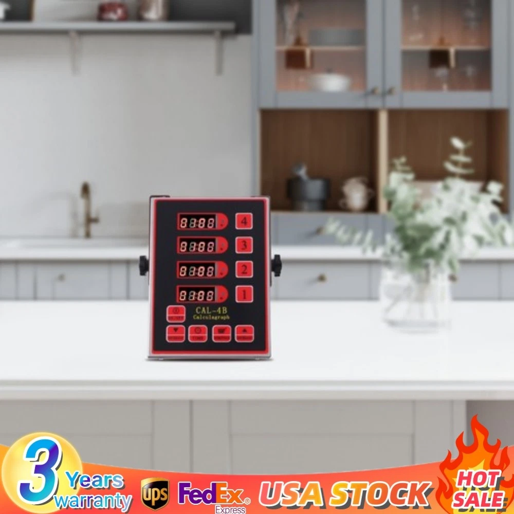 4-Channel Digital Kitchen Timer CAL-4B Restaurant Cooking Reminder Commercial