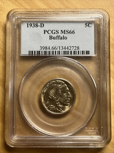 1938-D Denver Buffalo Nickel 5c - PCGS MS66