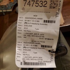 2008-2012 Buick Enclave Passenger Right Oem Head Light Headlight Lamp P19HC