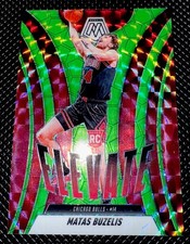 Matas Buzelis 2024-25 Panini Mosaic Green Fluorescent RC /10! Rookie RARE # 1/10