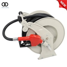 Diesel Hose Reel Auto Refueling Nozzle Gun Fuel Hose Reel Retractable 3/4"  66'