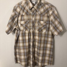 Wrangler Men's Short Sleeve Wrancher Button Down Shirt Size XL Tall- SKU 95