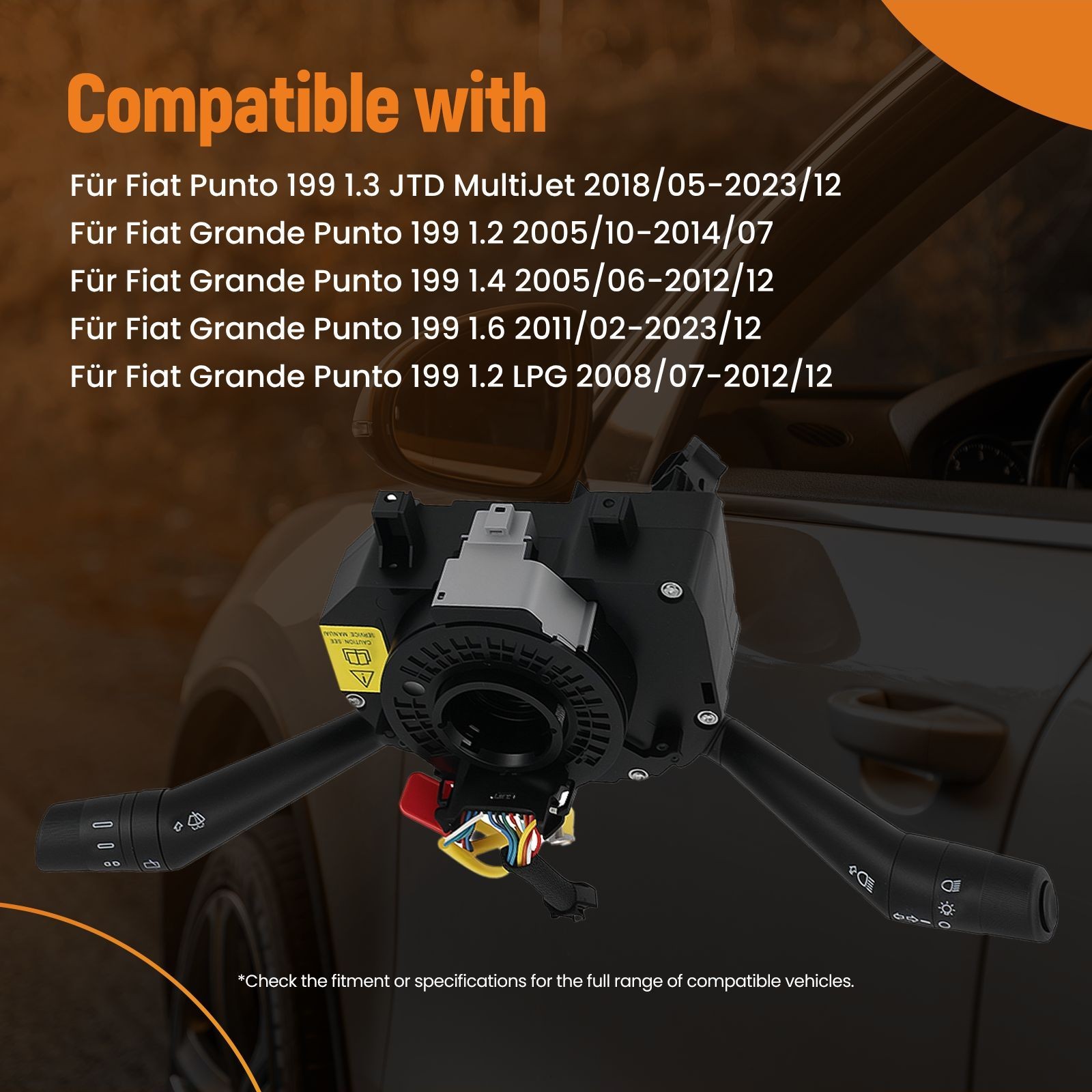 Commodo clignotant Fiat Punto 199 en ABS robuste avec commande fluide