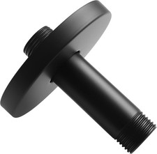 Straight Shower Arm with Flange, Ceiling Mount 3" Round Matte Black 3 Inch