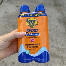 Banana Boat Sport Cool Zone SPF 50 Sunscreen Spray 6oz Lot of 2 2.67 per gallon
