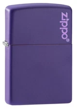 Zippo 237ZL, Classic Purple Matte Finish Lighter, Zippo Logo, Full Size