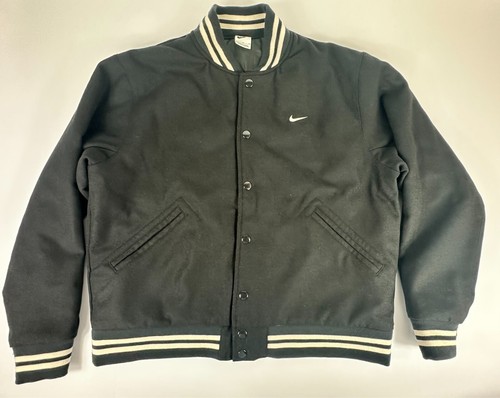 Nike Sportswear Black White Wool Varsity Jacket Men's Size Large - 第 1/10 張圖片