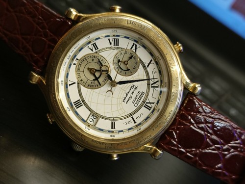 Authentic Seiko Quartz World Time Chrono Men's Date 6M15-9000 Cal. Vintage  | eBay