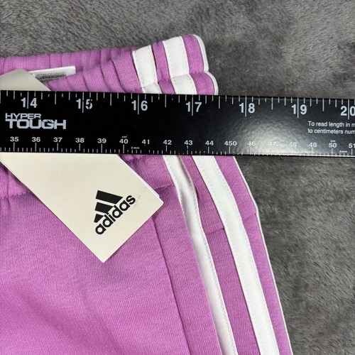 Adidas Women NWT Essentials 3-Stripes Fleece Pants Joggers Purple Lilac XL C182 - Picture 5 of 9
