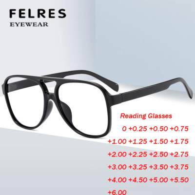 Men Pilot Blue Light Blocking Retro Reading Glasses Large Frame Stylish Glasses