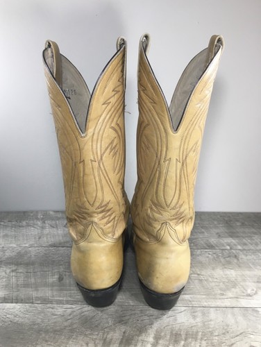 Don Quijote Leather Vintage Western Cowboy Biker Stacked Heel Tan Mens Boots 9.5 - Picture 6 of 11