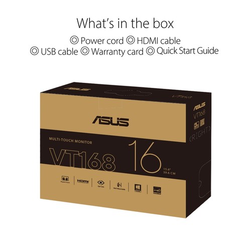 ASUS VT168HR 15.6" Full HD 1366X768 HDMI Back-lit LED Monitor, Black - Picture 7 of 10