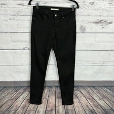 Levis Jeans Womens 26 Black 711 Skinny Midrise Stretch Denim Casual Preppy