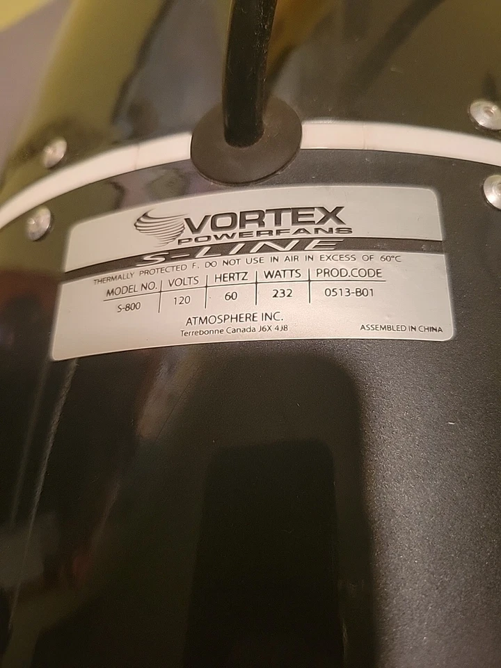 Vortex VTX800S Powerfan 8"  Energy-Efficient Quiet S-Line Inline Fan Tested  - Image 3 of 4