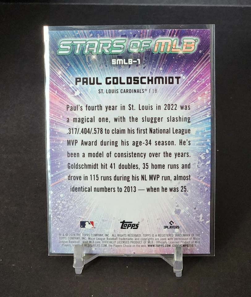 Paul Goldschmidt 2024 Topps Series 1 Stars of MLB #SMLB-1 - Image 2 of 2