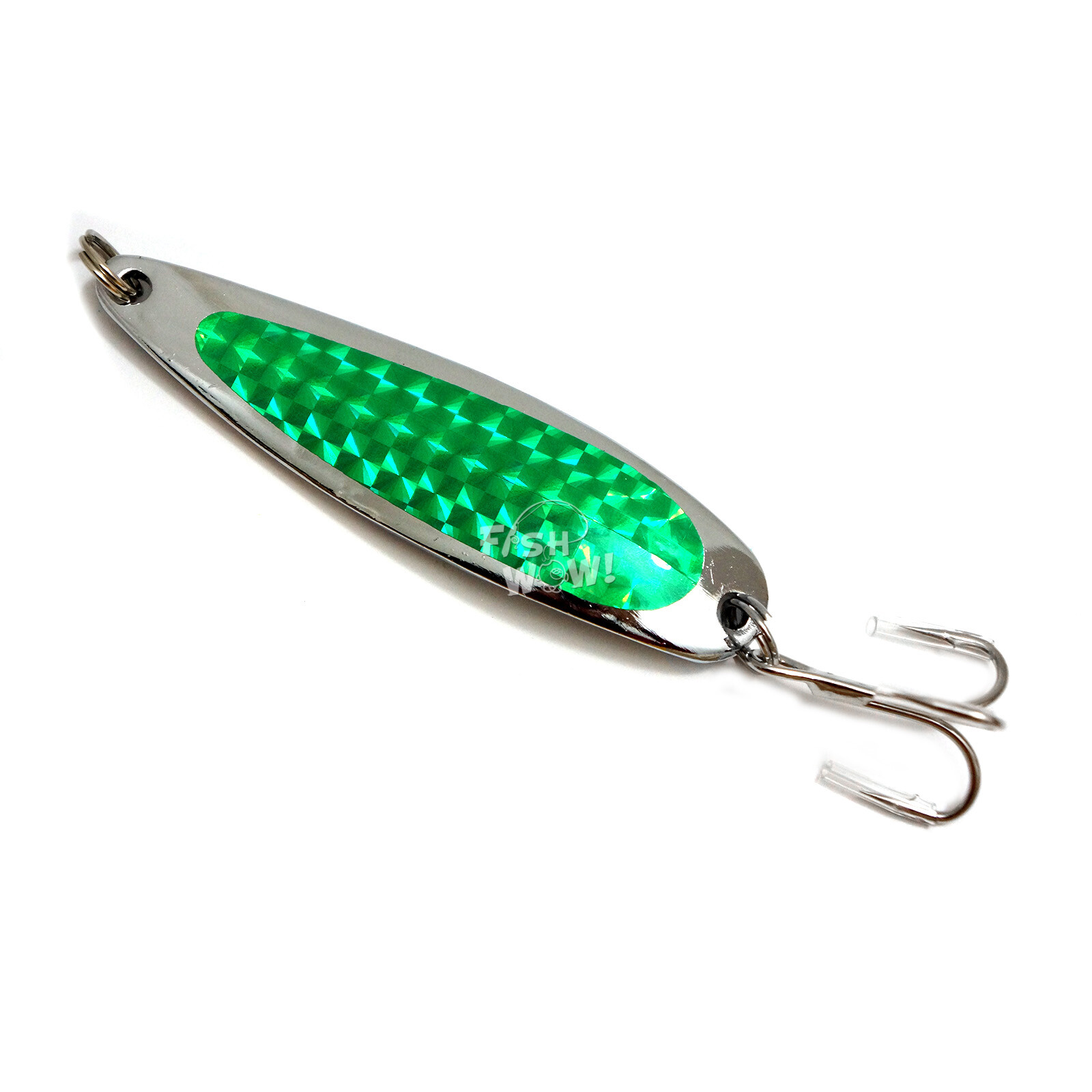 15pcs 2oz Fishing Spoons Trolling Flutter Treble Hook Casting Jigs Green tape - Image 3