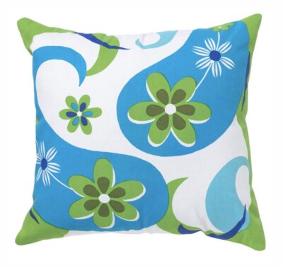 Swizzlestix Retro Mid Century Modern Pillow Cover Paisley Cotton 18X18 NIP