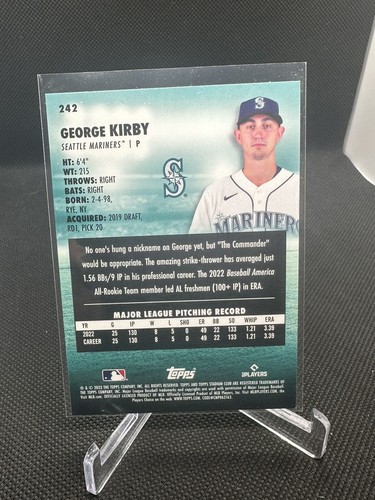 2023 Topps Stadium Club Red Foil - 242 George Kirby - Seattle Mariners - Picture 2 of 2