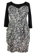 Plus Size Black White & Gold Floral Dress - Sizes 16,18,  20 & 22-24
