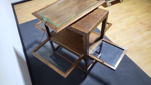 Vitrine Teevitrine Sammlervitrine mit originalen Tablett Antik ca. 1900 Jh. - Bild 10 von 15