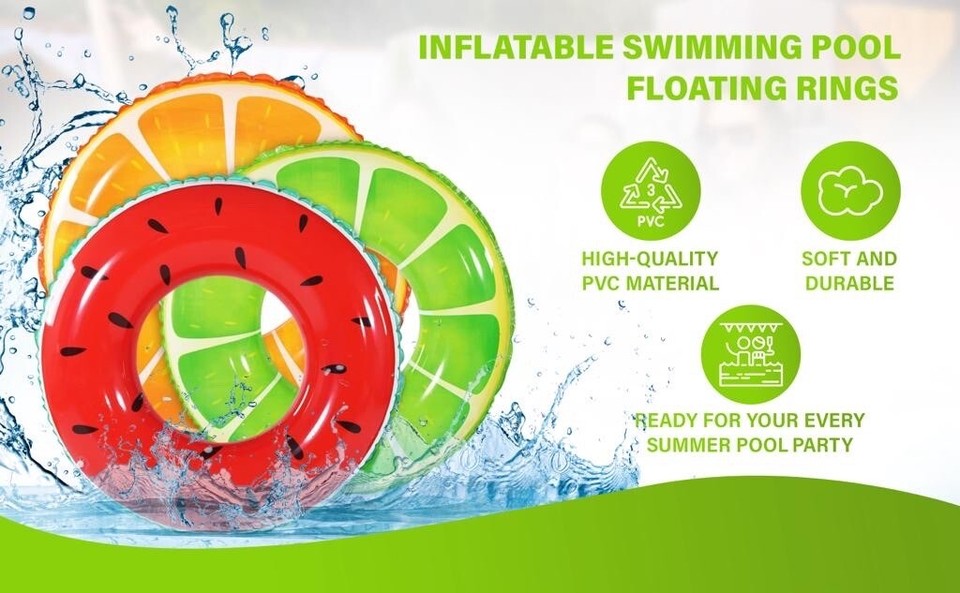 Anas 6 Pack Kids Pool Floats Rings, Inflatable Swimming Pool Floating ...