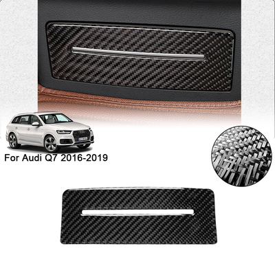Rear Seat Cigar Lighter Cover Carbon Fiber Trim Sticker For 2016-2019 Audi  Q7