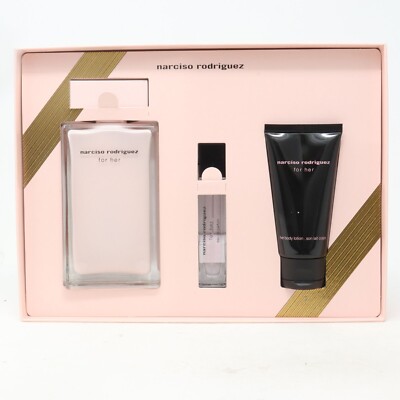 Narciso Rodriguez - for her - 3 Pc Gift Set 3.3oz EDP Spray