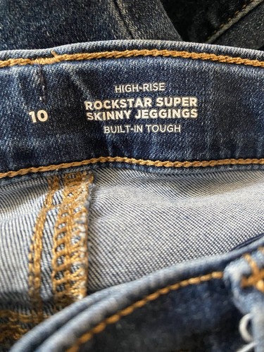 Old Navy Jeans Rockstar Super Skinny Jeggings Girls Size 10 Blue B79 - Picture 8 of 9