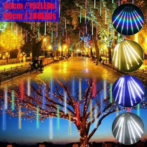 192/288 LED Solar Lights Meteor Shower Rain Tree String Light Xmas Party Outdoor - Picture 4 of 34