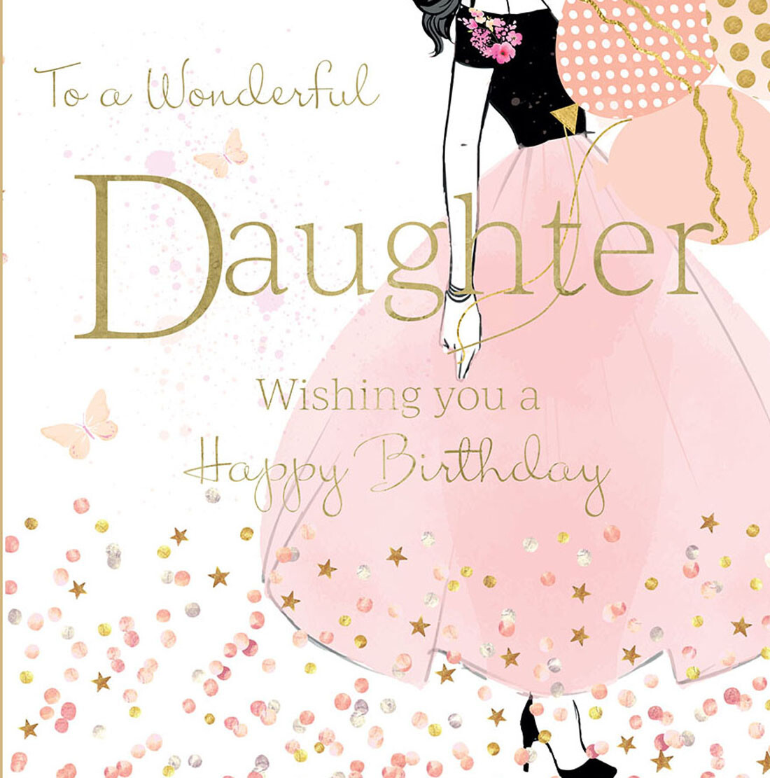 Daughter Happy Birthday Card Rush Design