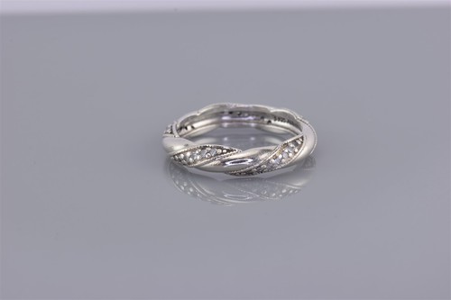 Anillo de banda de circonio cúbico retorcido de plata esterlina Pandora ALE talla 925: 7,5 - Imagen 2 de 8