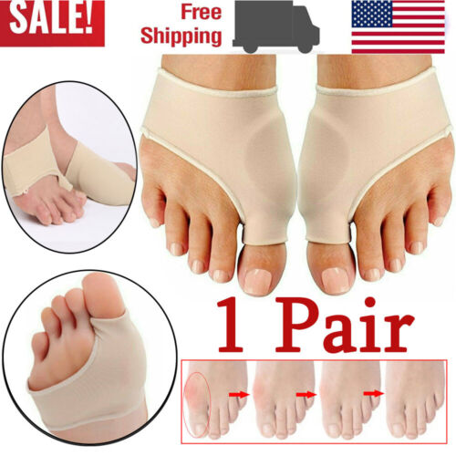 1 pair Bunion Corrector & Relief Sleeves w/ Gel Pad Cushion Orthopedic Protector - Picture 1 of 9