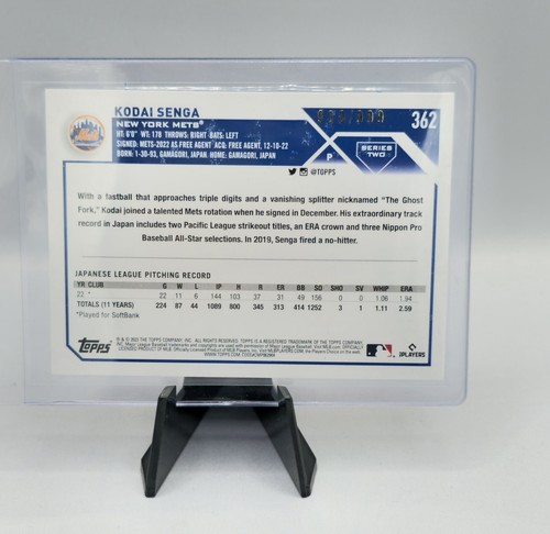 2023 Topps Series 2 Kodai Senga Blue Foil 910/999 - Picture 2 of 2