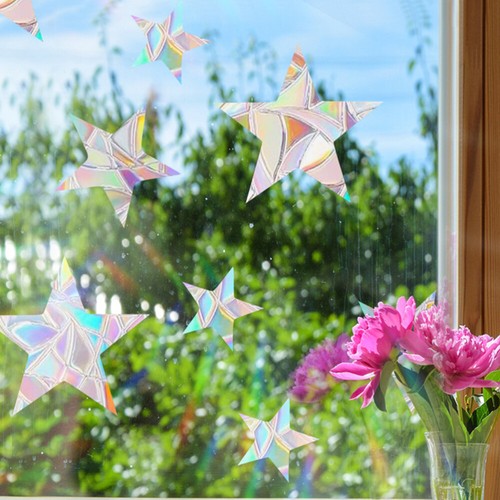 4 Bögen Prisma-Fensterfolie, Regenbogen-Buntglasfolie, Sonnenfänger, Aufkleber, - Bild 3 von 12