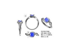 Sterling Silver Semi Mount Ring Setting Cushion CU 6x6mm Round RD 1x1mm 1-stone
