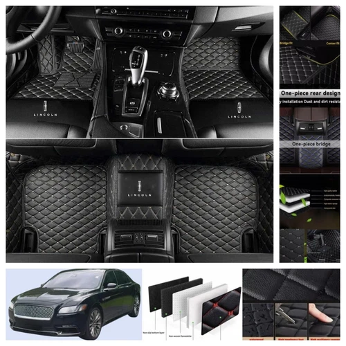 For Lincoln Continental 2017-2020 Car Floor Mats Leather Luxury Custom Carpets - Imagen 28 de 44