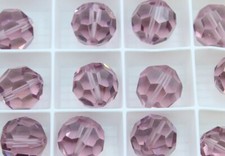 Swarovski 5000 - Faceted Round - 14mm   Lt Amethyst - 4 pieces - Vintage