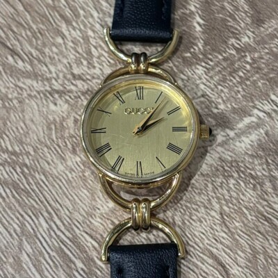 Vintage GUCCI 6000.2.L Gold Dial Women's Qz Watch New