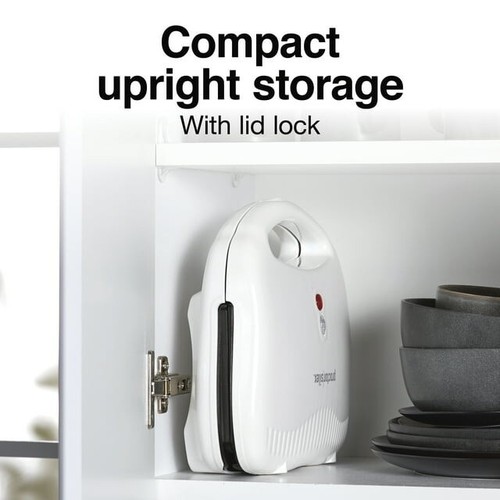 Proctor Silex Sandwich Maker, Nonstick Surface, Compact, Easy to Store, White, 2 - Picture 5 of 7