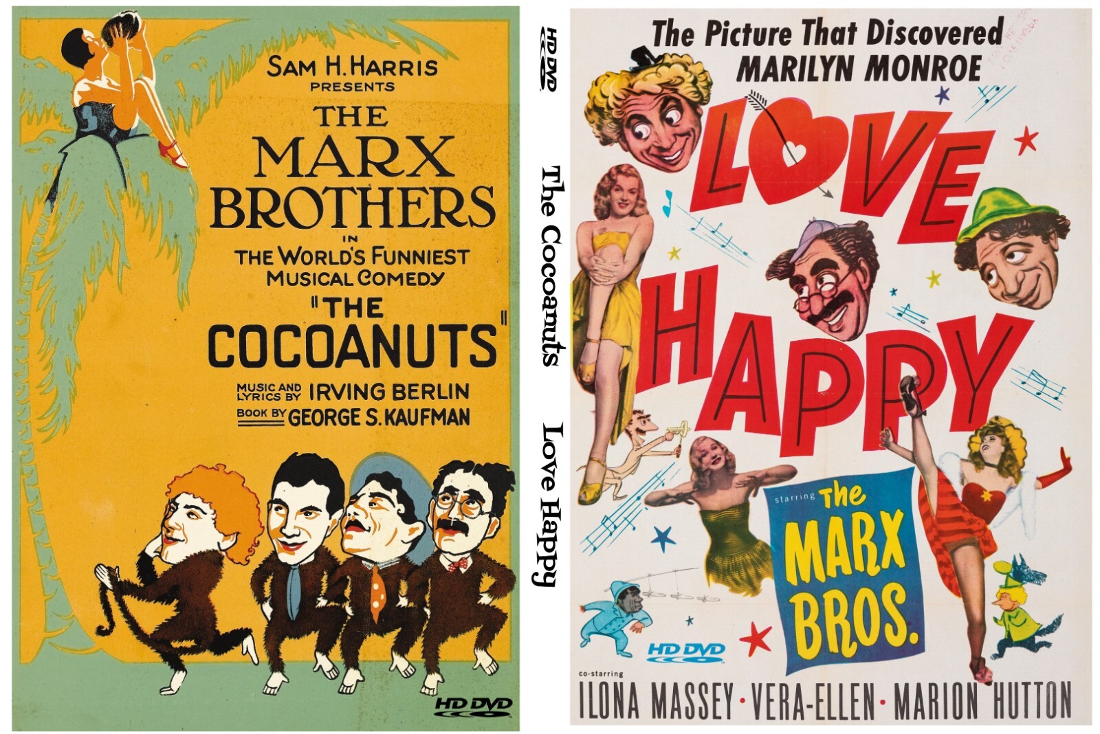 Cocoanuts Love Happy 2-DVD set MARX BROTHERS first and Last films Musical Comedy