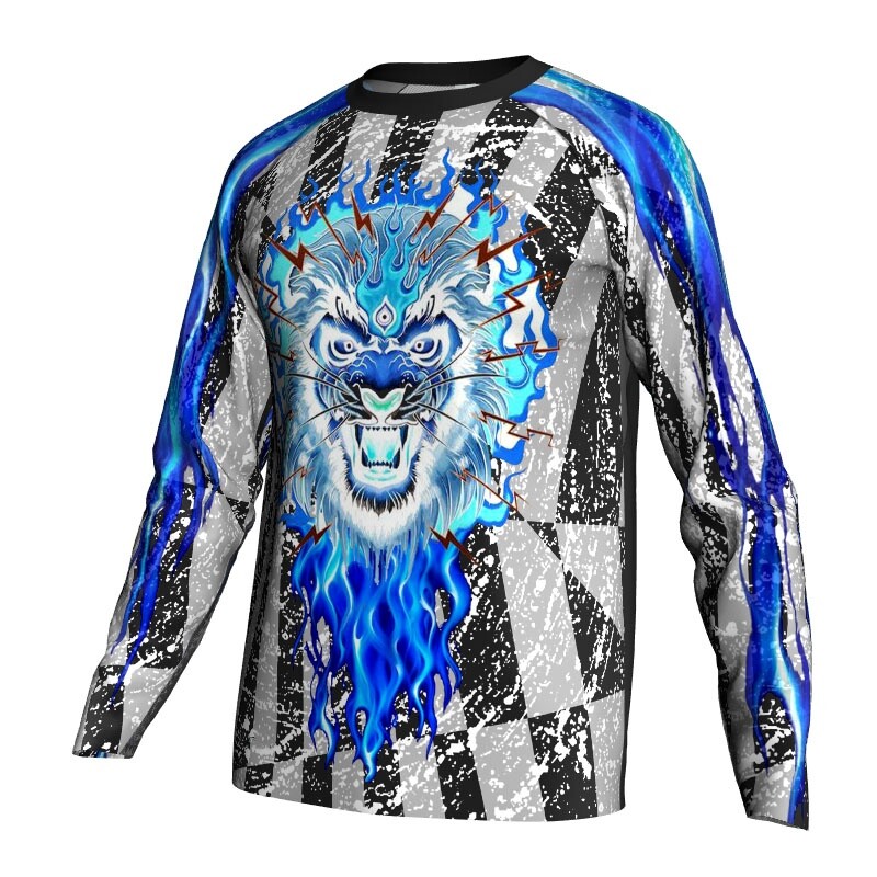 Blue Mx Jersey Motocross Shirt Cycling Jacket Mtb Bike Bmx