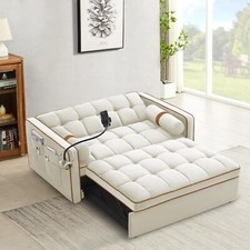 3 in 1 Convertible Sleeper Sofa bed Loveseat with Phone Stand Pull out Bed
