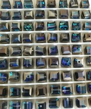 Swarovski 5601 6mm cube beads, Bermuda Blue 6pcs 