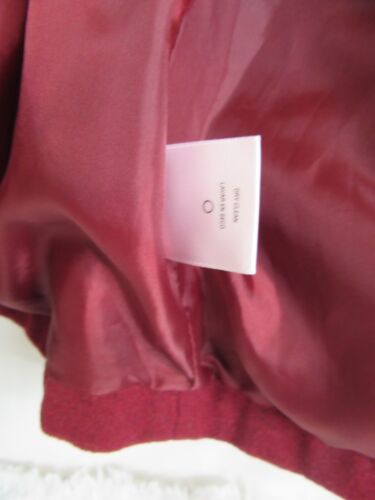 Bongo Pea Coat Dark Red Classic Double Breasted Belted Short Size Small - Picture 9 of 11